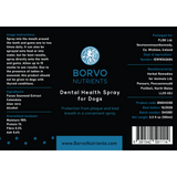 Label of the Borvo Nutrients Dental Health Spray 100ml