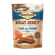 Carnilove Lamb with Salmon jerky dog treats. The packaging is against a white background.
