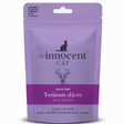 The innocent cat venison slices against a white background